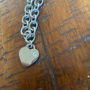 Silver heart chain necklace